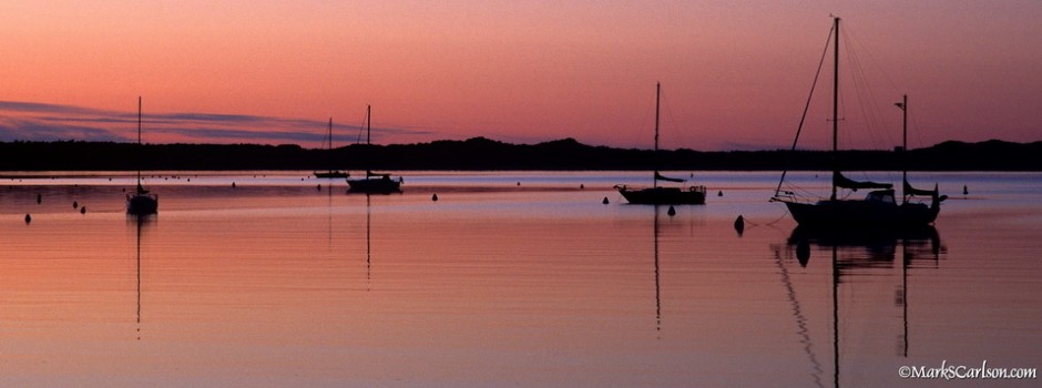 Dawn with sailboats
