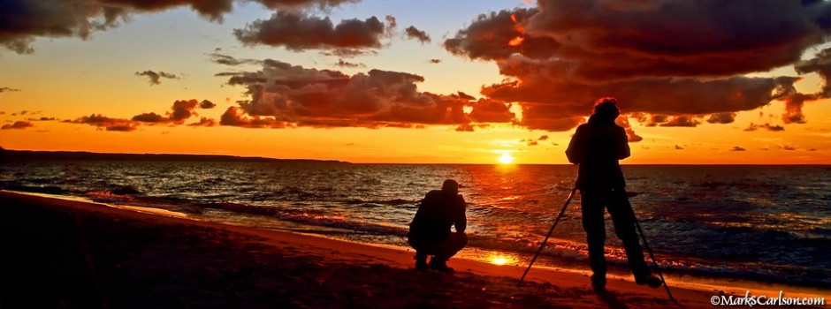 Photographing sunset over Sleeping Bear Bay; ©markscarlson.com_resize