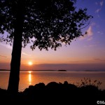 Silhouettes-of-white-cedars-shrubs-and-rocky-shoreline-at-sunset-©markscarlson.com | Great Lakes Photo Tours