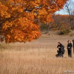 Eric, Kelly, Tonya and Mark photographing through autumn maple trees, S.B.D.Nat'l L., ©Debra L. Carlson.
