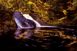 Slate River Falls with eddy, autumn; Baraga Co., MI; ©markscarlson.com