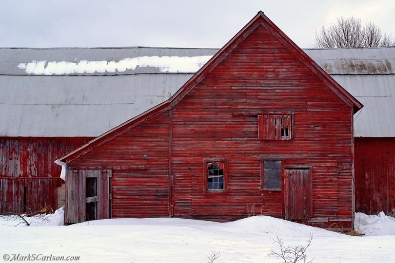 Leelanau Red Barn in winter, Winter, ©Markscarlson.com | Great Lakes Photo Tours